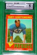 1971 Topps #3: Marty Schottenheimer RC GAI 5 (EX)