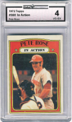 1972 Topps #560: Pete Rose In Action GAI 4 (VG-EX)