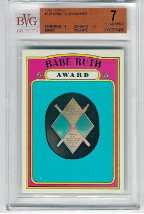 1972 Topps Babe Ruth Award Card BVG 7. Near Mint